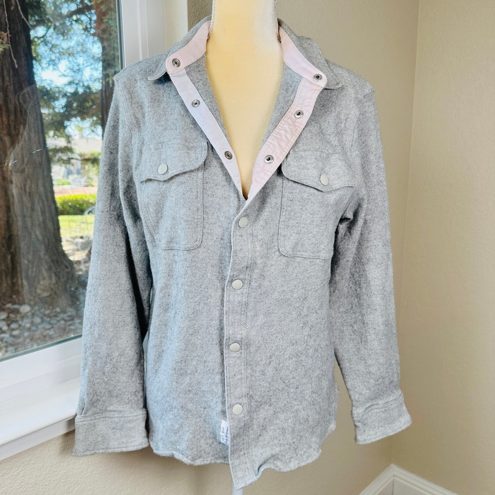 Rag & Bone Wool Blend Shirt Jacket Womens XL Overshirt Snap Front Classic Casual